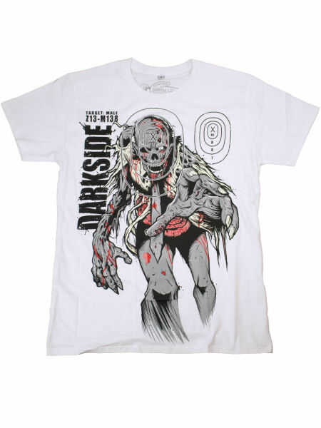Darkside Herren T-Shirt Zombies Splatter Horror Blut Halloween Weiß 5021