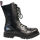 Alpha Rangers 10-loch Boot Festival Army Gothic Leder Springerstiefel Stahlkappe Schwarz 5011 EU 39