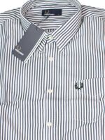 Fred Perry Button Down Langarmhemd M4531 G22 Stripe Twill...