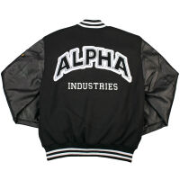 Alpha Industries Herren Jacke PU College Jacket 146111 Schwarz
