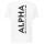 Alpha Industries Herren T-Shirt Backprint T Farbauswahl Gr S M L XL XXL XXXL Weiß / Schwarz 6396 L