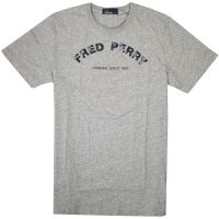 Fred Perry Herren T-Shirt Grau Tartan Logoprint M4339 314...