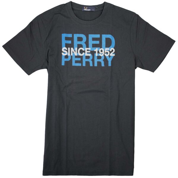 Fred Perry Herren T-Shirt Schwarz Blau M6341 102 Oberteil 5504