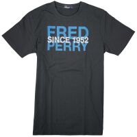 Fred Perry Herren T-Shirt Schwarz Blau M6341 102 Oberteil...