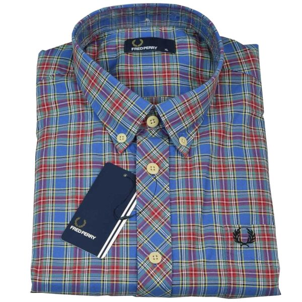 Fred Perry Herren Button Down Langarm Hemd M1333 285 Tartan 6125 M