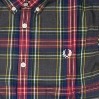 Fred Perry Herren Button Down Langarmhemd M9531 557 Tartan 5811