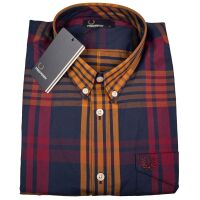 Fred Perry Herren Button Down Langarmhemd M2564 D60 Rosewood 7253
