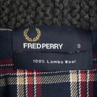 Fred Perry Herren Strickweste K1334 829 Grau Zip Cardigan Wolle 5679