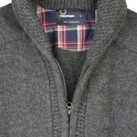 Fred Perry Herren Strickweste K1334 829 Grau Zip Cardigan Männer 5679 S