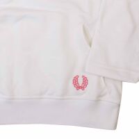 Fred Perry Damen Pullover G4806 100 Weiß Pink Oberteil Frauen 6108