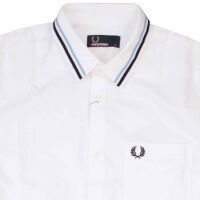 Fred Perry Herren Langarmhemd M4266 873 Weiß Streifen 6120