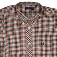 Fred Perry Herren Button Down Langarmhemd M8300 356 Tartan Kariert 6124