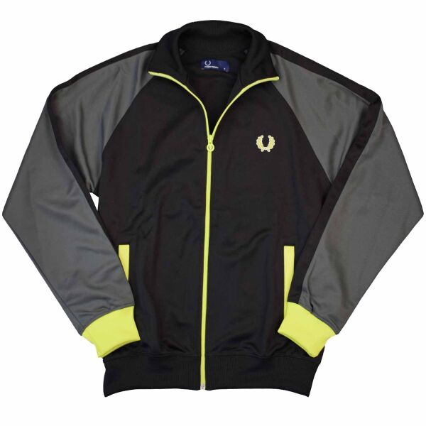 Fred Perry HerrenTrainer Weste Retro Trainingsjacke J5323 102 Schwarz Neon 7058