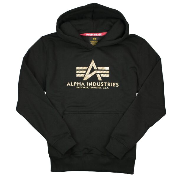 Alpha Industries Kapuzenpullover Basic Hoody Carbon 146343 Schwarz / Gold 8026 XL