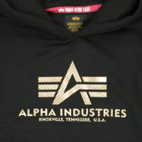 Alpha Industries Kapuzenpullover Basic Hoody Carbon 146343 Schwarz / Gold 8026 XL