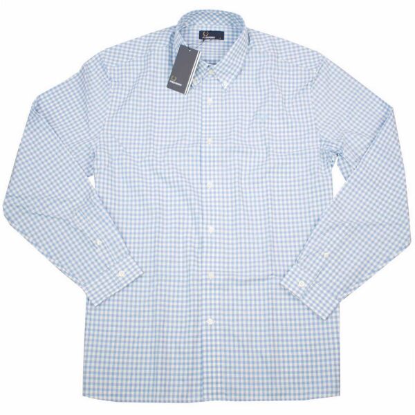 Fred Perry Herren Button Down Langarmhemd Two Color Gingham M5554 7487