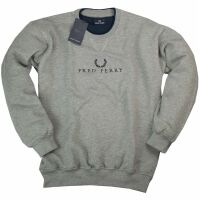 Fred Perry Herren Pullover Sweatshirt Rundhals Grau M3221...