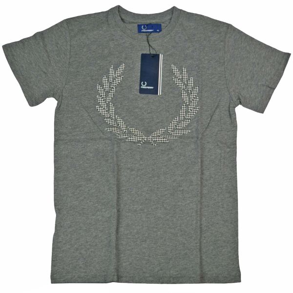 Fred Perry Herren T-Shirt M4304 557 Grau Männer Oberteil Lorbeerkranz 5055