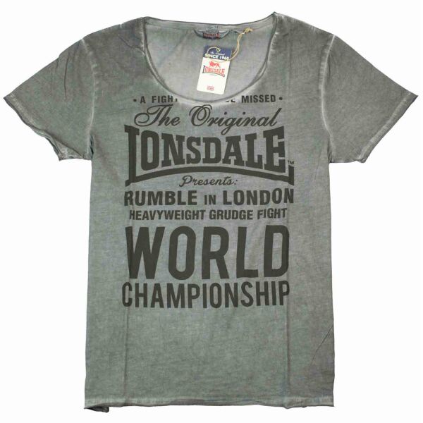 Lonsdale Herren T-Shirt Winsford 113609 Grau Dirty Washed 6013