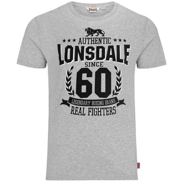 Lonsdale Herren T-Shirt Southfleet 114744 1004 Marl Grey Slim Fit 6028