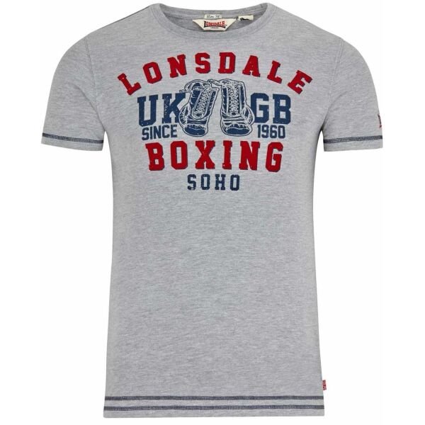 Lonsdale Herren T-Shirt Cobham 114736 1004 Marl Grey Slim Fit 6035