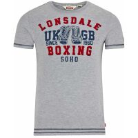 Lonsdale Herren T-Shirt Cobham 114736 1004 Marl Grey Slim...