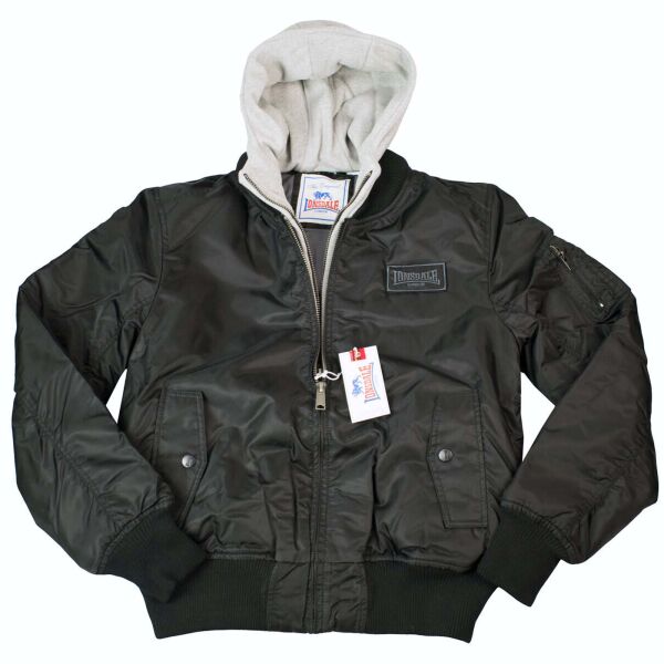 Lonsdale Herren Jacke Clifton 115482 Bomberjacke Schwarz Kapuze 6044