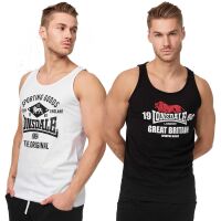 Lonsdale Herren Tanktop Doppelpack 113976 Biggin Schwarz...