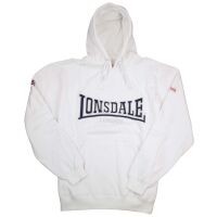 Lonsdale Herren Kapuzenpullover Berger Hoody Weiß mit Stick 6108