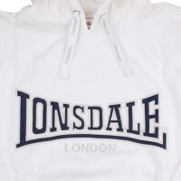 Lonsdale Herren Kapuzenpullover Berger Hoody Weiß mit Stick 6108