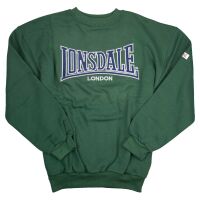 Lonsdale Herren Rundhals Sweatshirt LP181 Grün Vintage mit Stick 6109