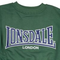 Lonsdale Herren Rundhals Sweatshirt LP181 Grün Vintage mit Stick 6109