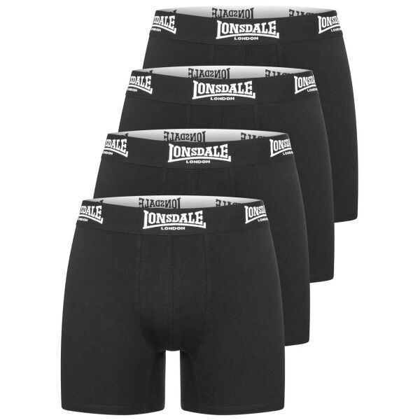 Lonsdale Herren Boxershort 4er Set West Challow 117752 Viererpack Schwarz 6113