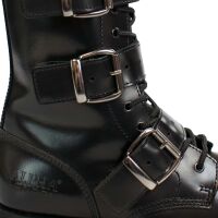 Alpha Rangers 14-loch Boot mit Schnallen Leder Springerstiefel Stahlkappe