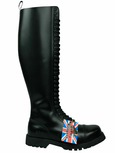 Alpha Rangers 30-loch Boot Ranger Festival Army Gothic Leder Springerstiefel NEU Schwarz Glattleder 5035 EU 43